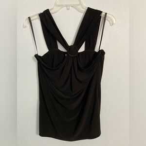 White House Black Market dressy stretchy cross cross sleeveless top size L